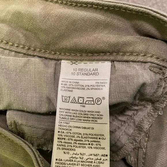 Old Navy Rockstar Mid-Rise Skinny Jeans. Olive Green. Size 10. - Picture 7 of 11
